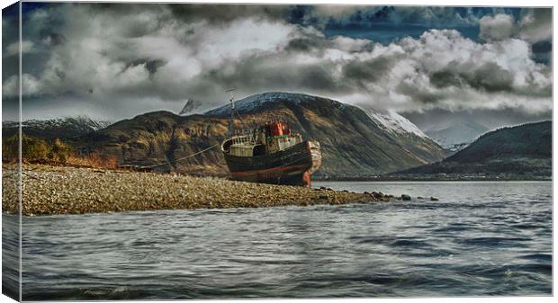 Beached At Corpach Canvas Print by Geo Harris