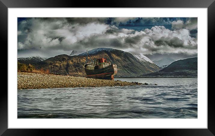 Beached At Corpach Framed Mounted Print by Geo Harris