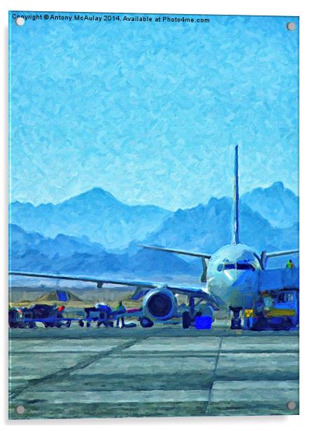 Aeroplane At Airport Acrylic by Antony McAulay