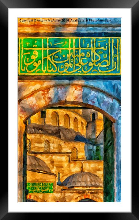 Blue Mosque Painting Framed Mounted Print by Antony McAulay