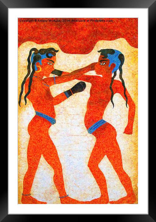 Boxer Boys Painting Framed Mounted Print by Antony McAulay