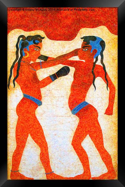 Boxer Boys Painting Framed Print by Antony McAulay