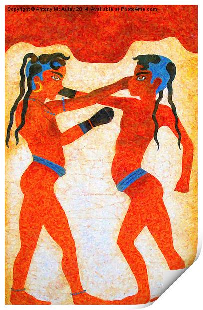 Boxer Boys Painting Print by Antony McAulay