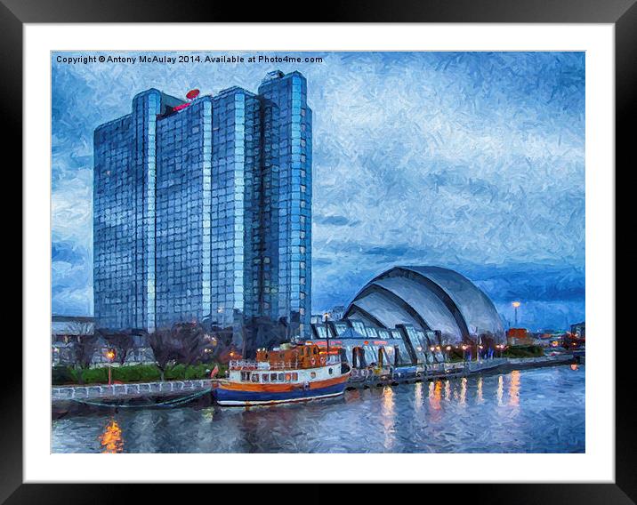 Clydeside Glasgow Painting Framed Mounted Print by Antony McAulay