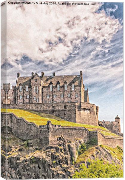 Edinburgh Castle Painting Canvas Print by Antony McAulay