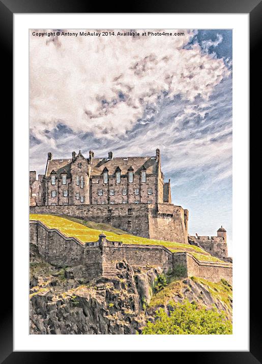 Edinburgh Castle Painting Framed Mounted Print by Antony McAulay