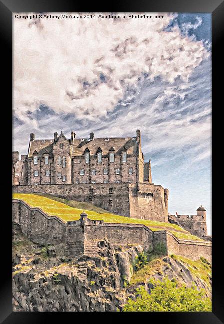 Edinburgh Castle Painting Framed Print by Antony McAulay