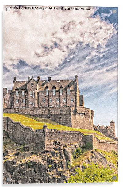 Edinburgh Castle Painting Acrylic by Antony McAulay