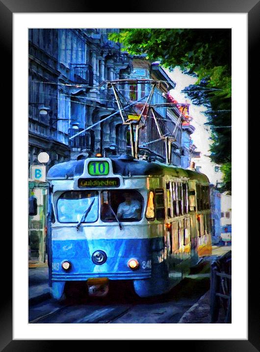 Gothenburg tram 01 Framed Mounted Print by Antony McAulay
