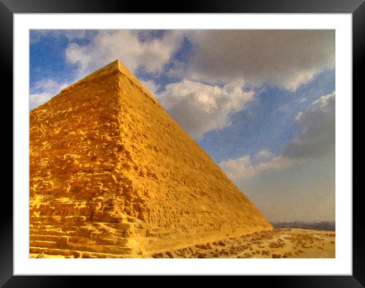 Great Pyramid Painting Framed Mounted Print by Antony McAulay