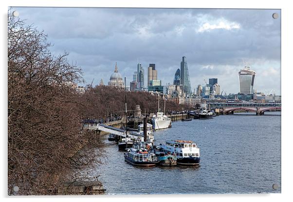 London Skyline from Waterloo Bridge Acrylic by Philip Pound