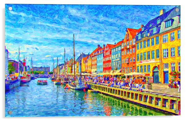Nyhavn in Denmark painting Acrylic by Antony McAulay