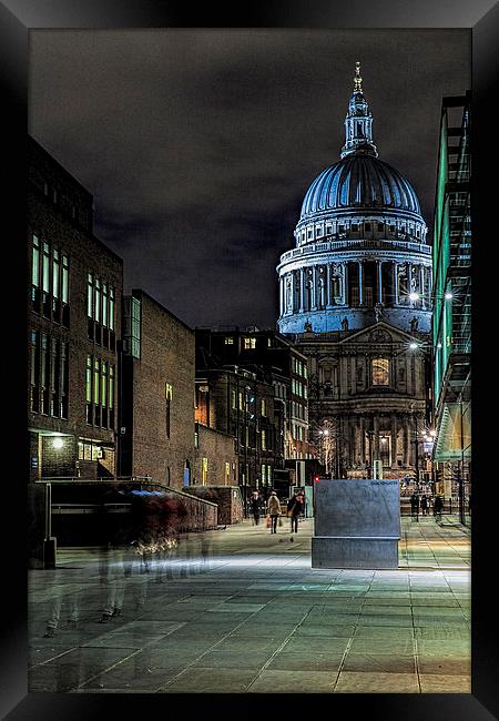 St Pauls Cathedral London By Night Framed Print by Philip Pound