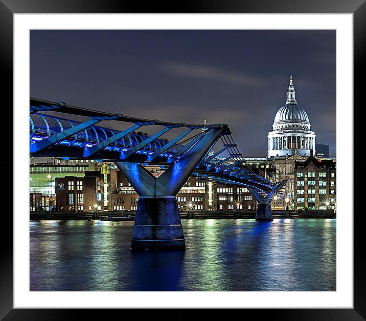 St Pauls & The Millenium Bridge Framed Mounted Print by Philip Pound