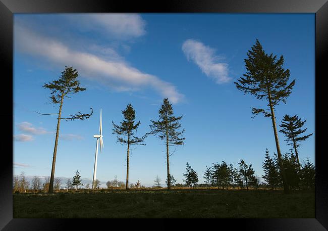 Evening sky and Wind turbine. Framed Print by Liam Grant