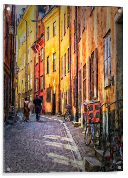 Stockholm Gamla Stan Painting Acrylic by Antony McAulay