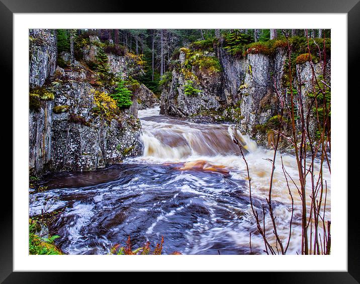 Laggan Falls, Scotland, UK Framed Mounted Print by Mark Llewellyn