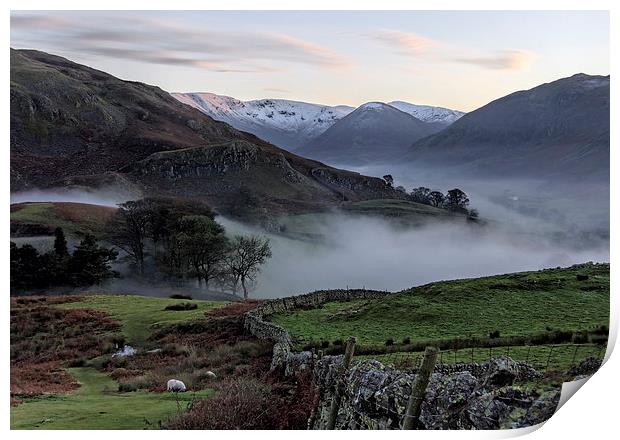 Nightfall in the Lake District Print by Andreas Klatt