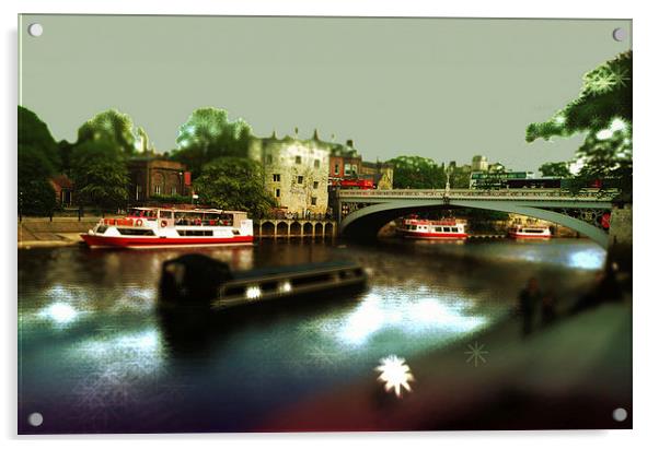 York Lendal bridge across the river ouse Acrylic by Robert Gipson