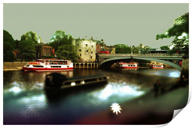 York Lendal bridge across the river ouse Print by Robert Gipson