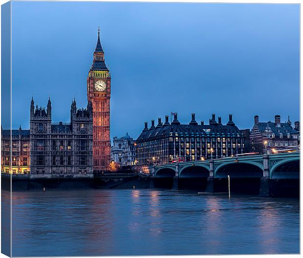Big Ben London By Night Canvas Print by Philip Pound