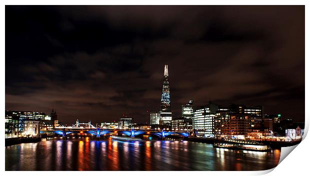 River Lights London Print by Scott  Hughes