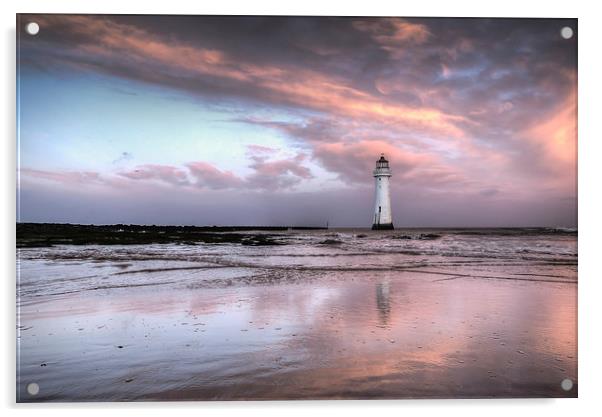 February sunrise at Perch Rock Acrylic by Paul Farrell Photography