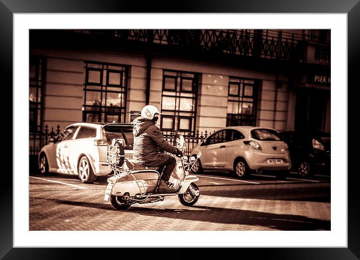 Scooter man Framed Mounted Print by Sean Wareing
