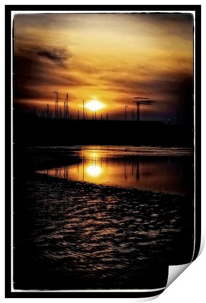masts in sunset Print by jane dickie