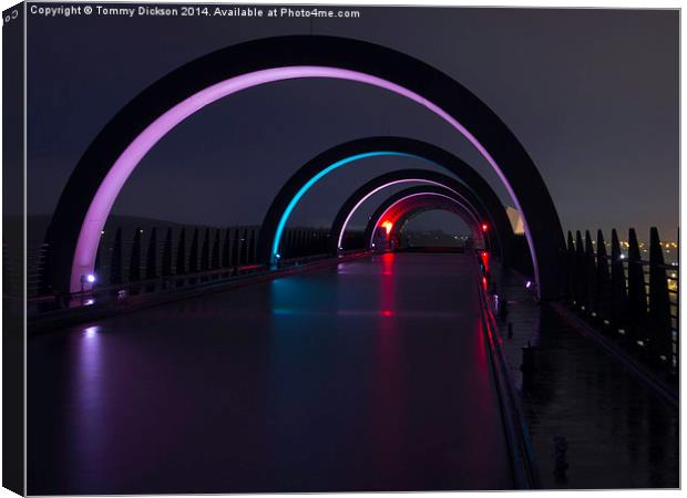 Falkirk Wheel at night Canvas Print by Tommy Dickson