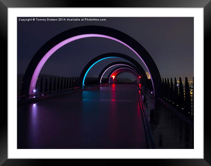 Falkirk Wheel at night Framed Mounted Print by Tommy Dickson