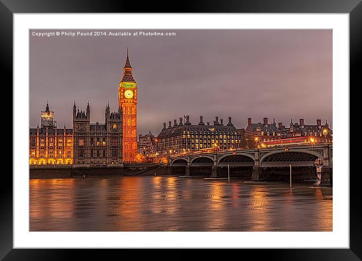 Big Ben & Westminster Bridge Framed Mounted Print by Philip Pound