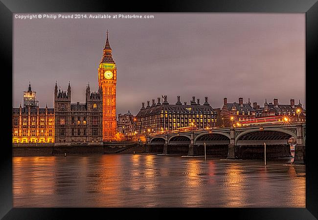 Big Ben & Westminster Bridge Framed Print by Philip Pound