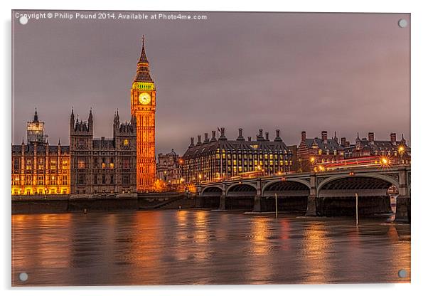 Big Ben & Westminster Bridge Acrylic by Philip Pound
