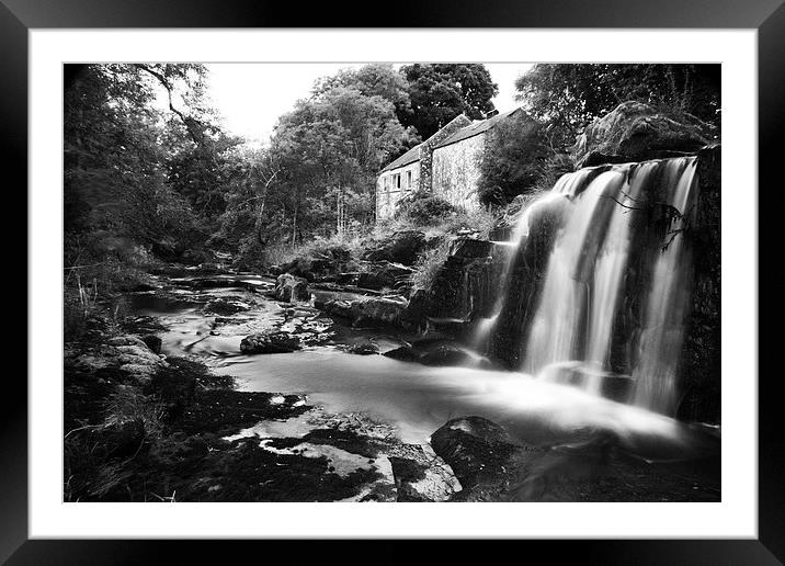 Serene Mill House by the Falls Framed Mounted Print by Les McLuckie