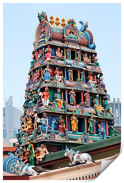 Hindu Temple Decoration, Singapore Print by Geoffrey Higges
