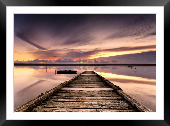 Sundown at the Jetty Framed Mounted Print by Helen Hotson