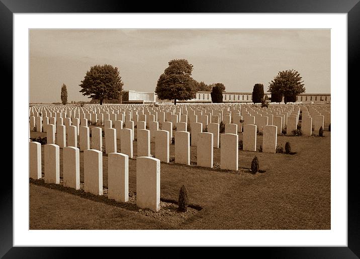Tynecot Cemetry Ypres Framed Mounted Print by Alan Munns