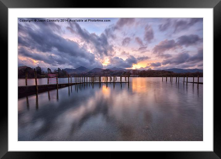 Derwentwater Last Light Framed Mounted Print by Jason Connolly