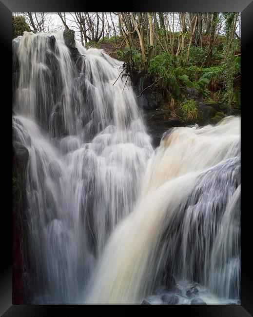 Fairlie Castle Waterfalls Framed Print by Geo Harris