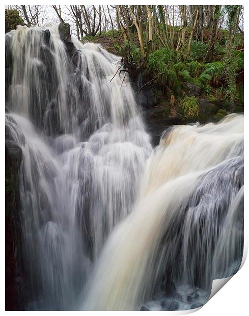 Fairlie Castle Waterfalls Print by Geo Harris