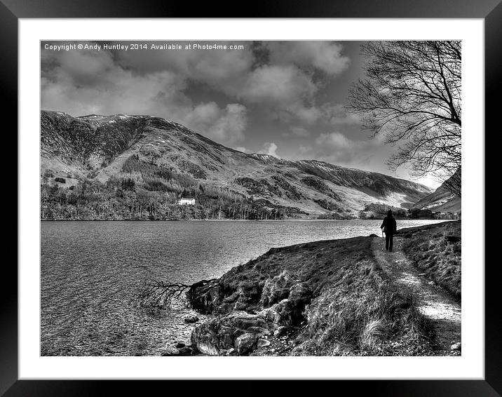 Lakeside Walk Framed Mounted Print by Andy Huntley