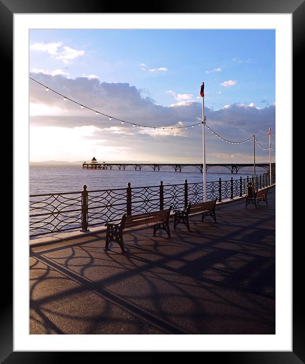 Evening Sunshine and Shadows, Clevedon Framed Mounted Print by Carolyn Eaton