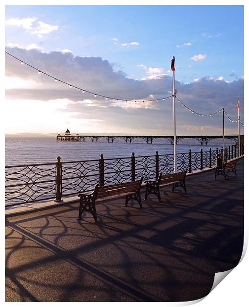 Evening Sunshine and Shadows, Clevedon Print by Carolyn Eaton