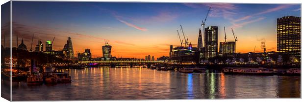Thames Panorama at dawn Canvas Print by Olavs Silis