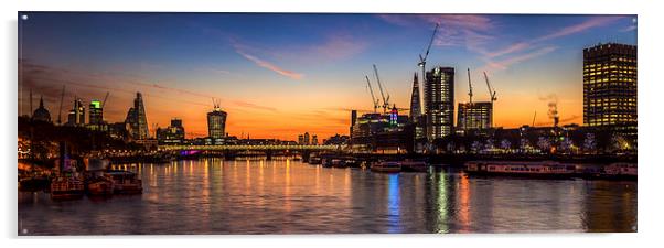 Thames Panorama at dawn Acrylic by Olavs Silis