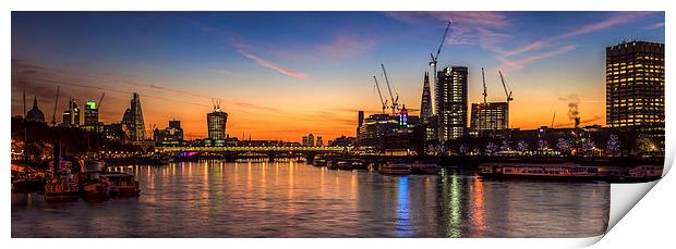 Thames Panorama at dawn Print by Olavs Silis