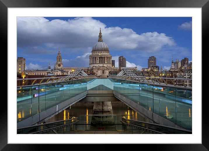 St Pauls from the milenium bridge Framed Mounted Print by Olavs Silis