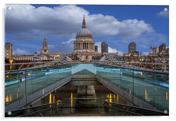 St Pauls from the milenium bridge Acrylic by Olavs Silis