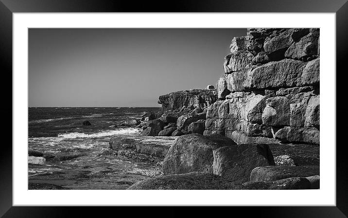 Cliffs at Portland Framed Mounted Print by Olavs Silis